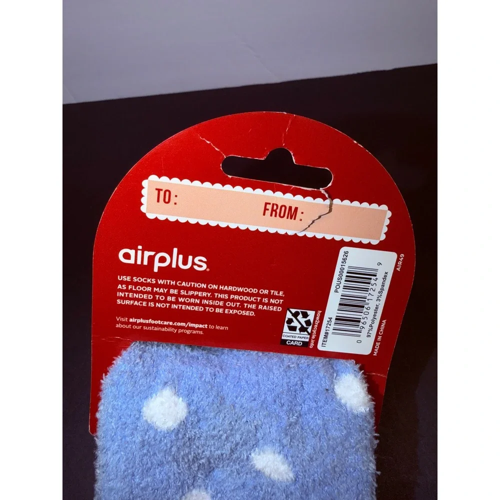 Airplus Women Cozy Socks Aloe Infused Snowman Blue White Winter Size 5-10 17254